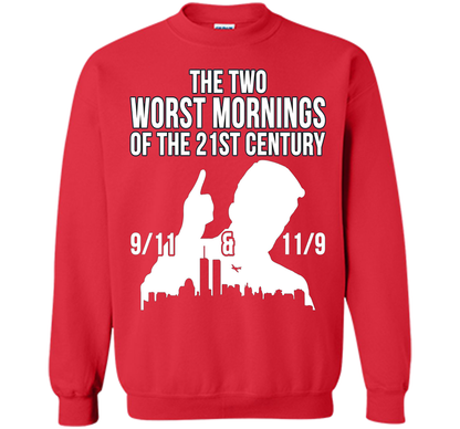 The Two Worst Mornings Of The 21st Century 9/11 And 11/9 T-shirt Red