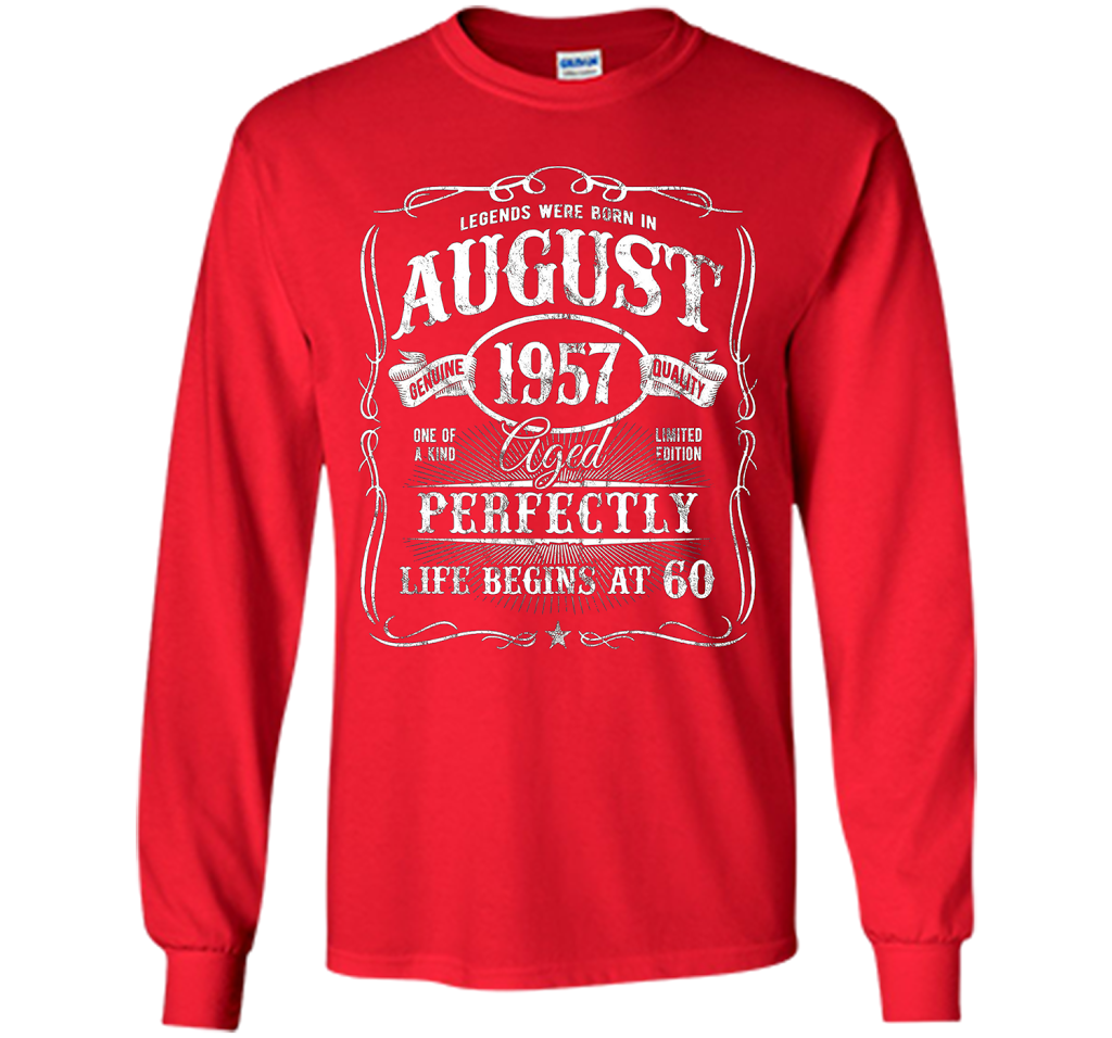 August T-shirt Legends Were Born In August 1957 T-shirt Red