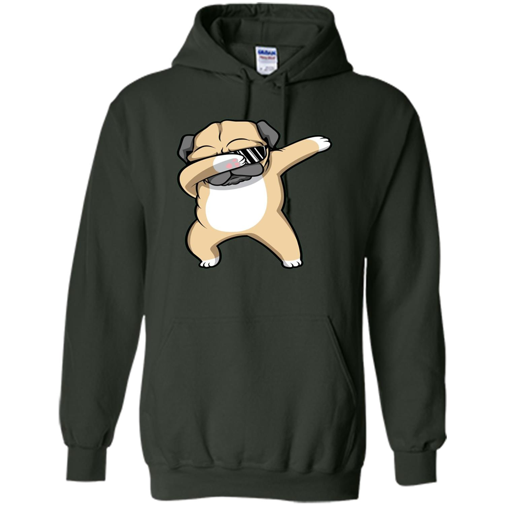 Dabbing Pug T-shirt Funny Cute Dog Dab Dance T-Shirt Forest Green