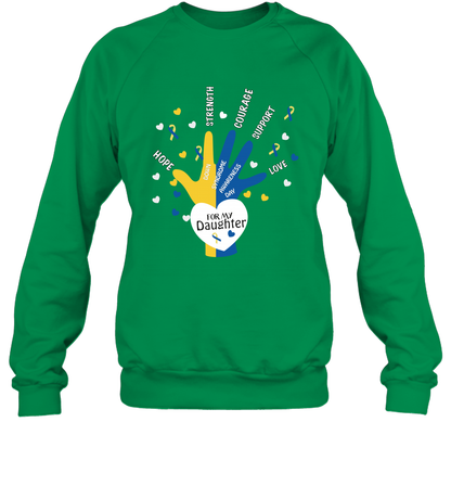 Hope Strength Courage Support Down Syndrome Awareness Day For My Daughter Shirt Sweatshirt Irish Green