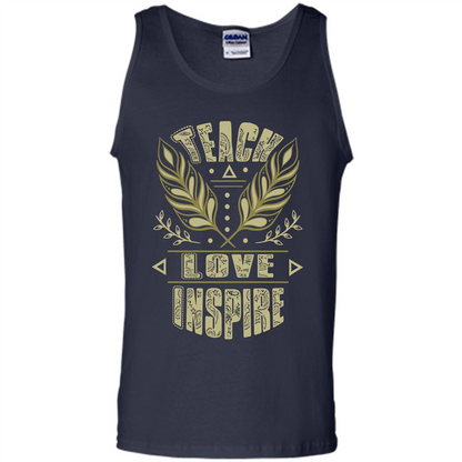 Teacher T-shirt Teach Love Inspire T-shirt Navy