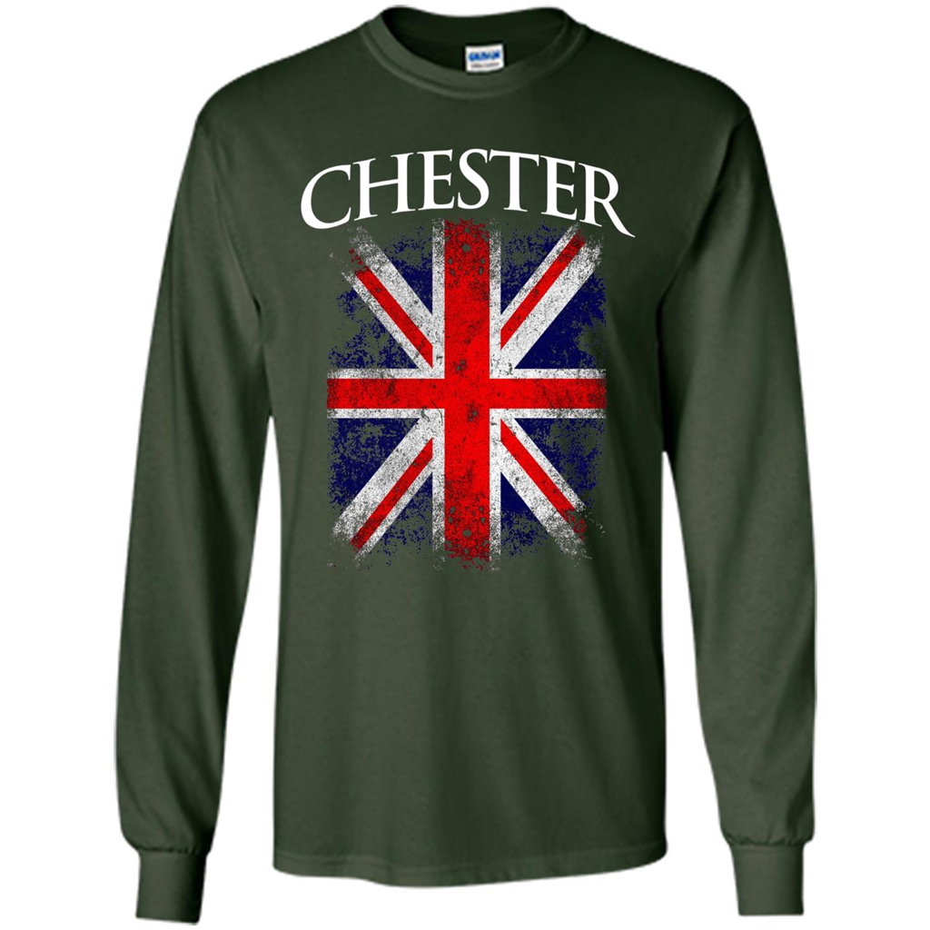 Chester England British Flag T-shirt Forest Green