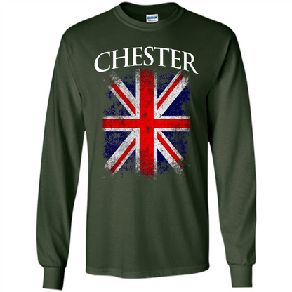 Chester England British Flag T-shirt Forest Green
