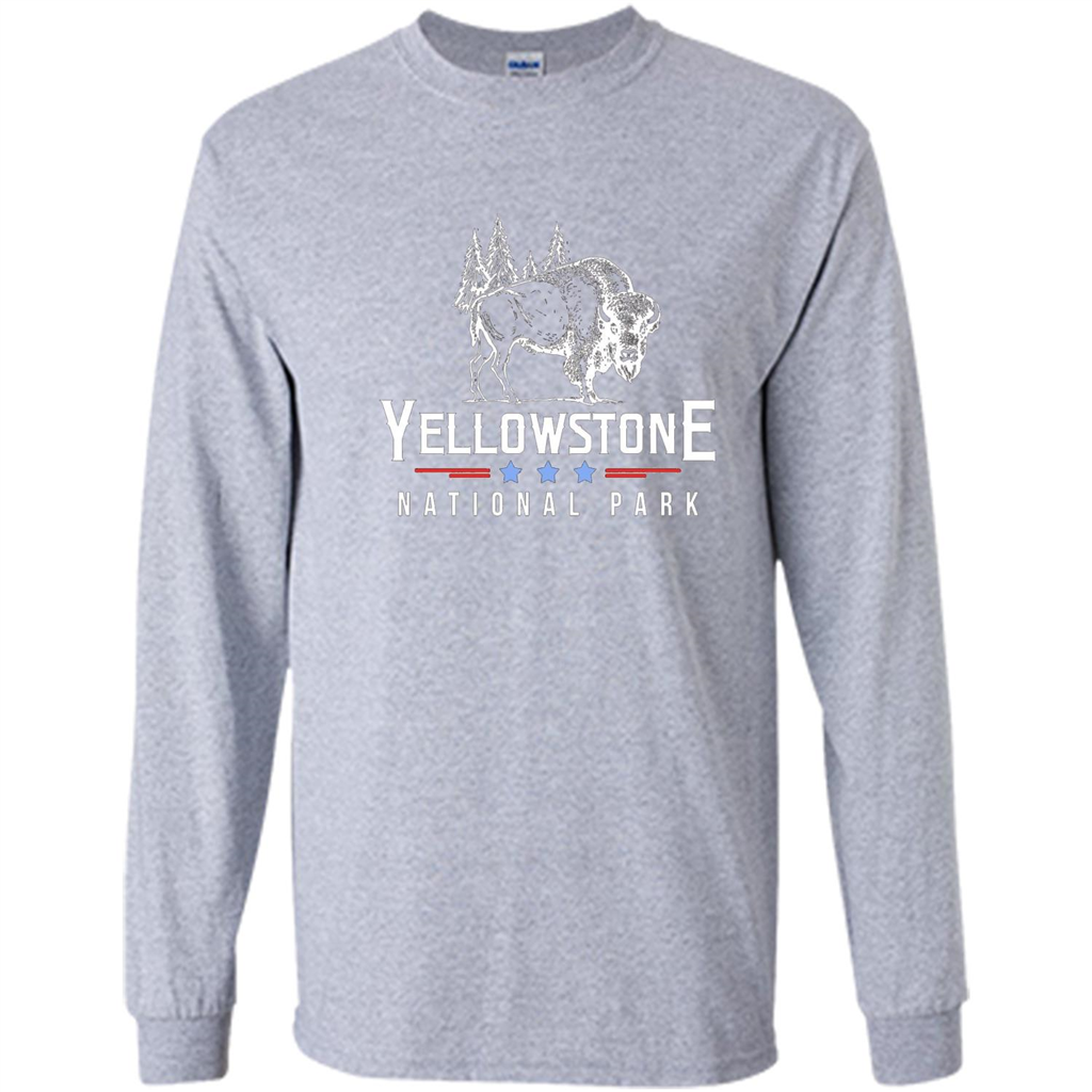 Yellowstone National Park Wyoming Buffalo T-shirt Sport Grey
