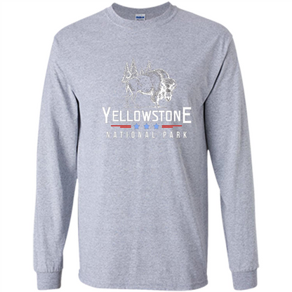 Yellowstone National Park Wyoming Buffalo T-shirt Sport Grey