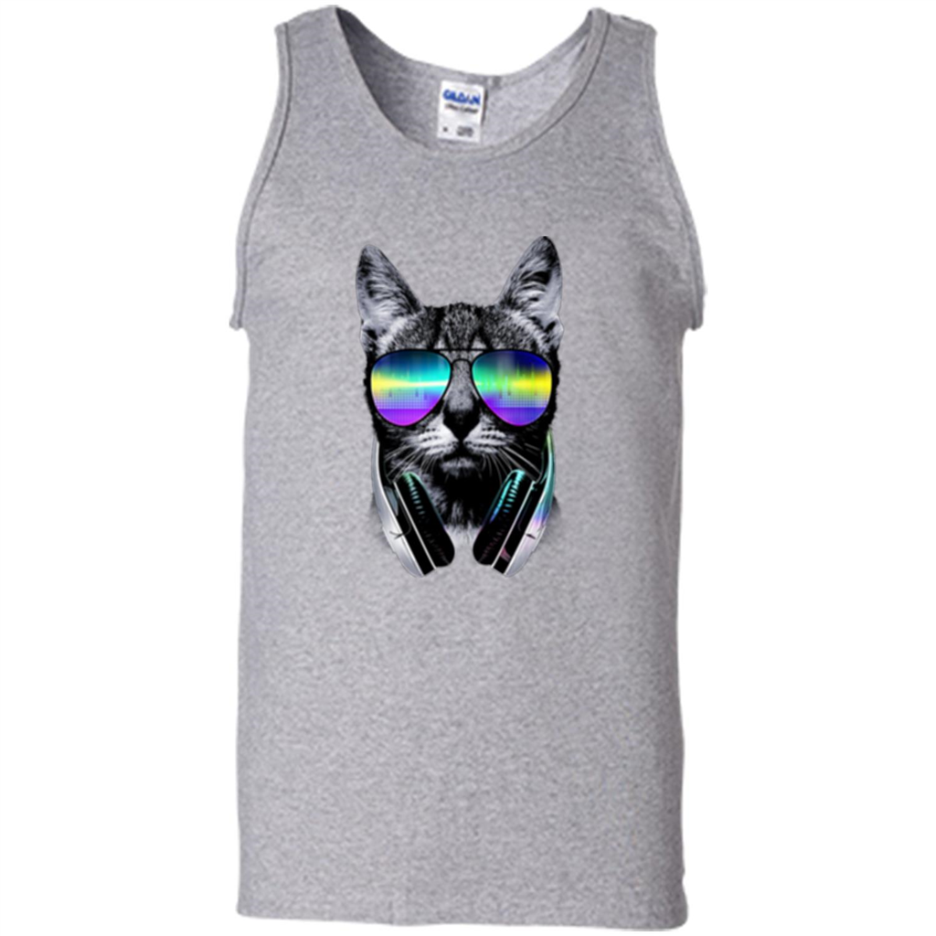 Music Lover Cat T-shirt Sport Grey