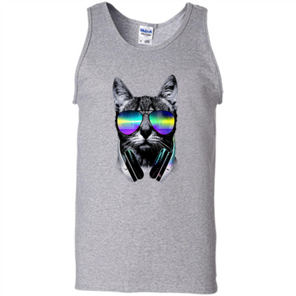 Music Lover Cat T-shirt Sport Grey