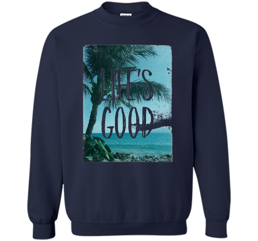 Life's Good Palm Tree T-Shirt cool shirt Navy