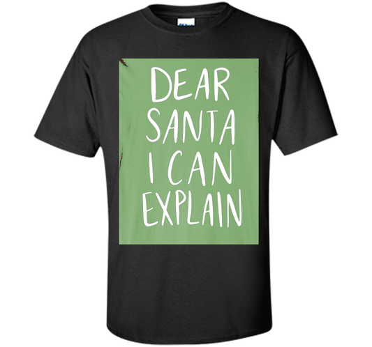 Dear Santa T-Shirt Funny Humor Holiday Christmas shirt Black
