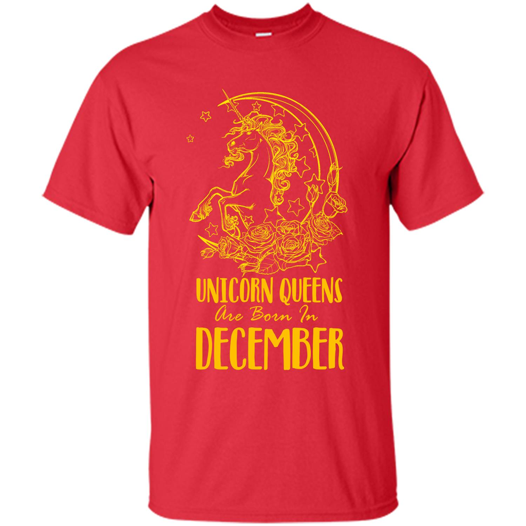 December Unicorn T-shirt Unicorn Queens Are Born In December Red
