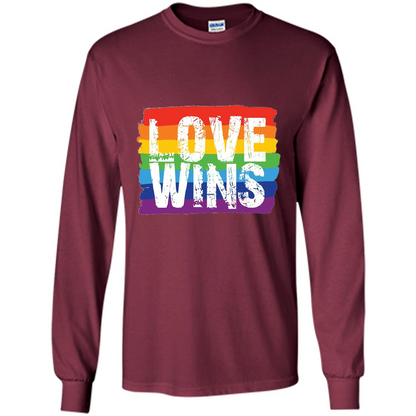 LGBTQ Pride T-shirt Love Wins Maroon