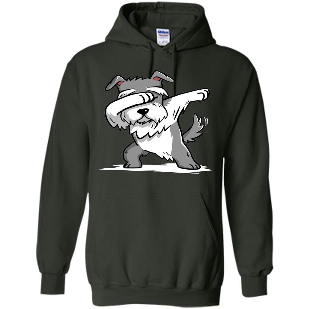 Schnauzer Cute Dabbing T-Shirt Funny Dab Dance Gift T-shirt Forest Green
