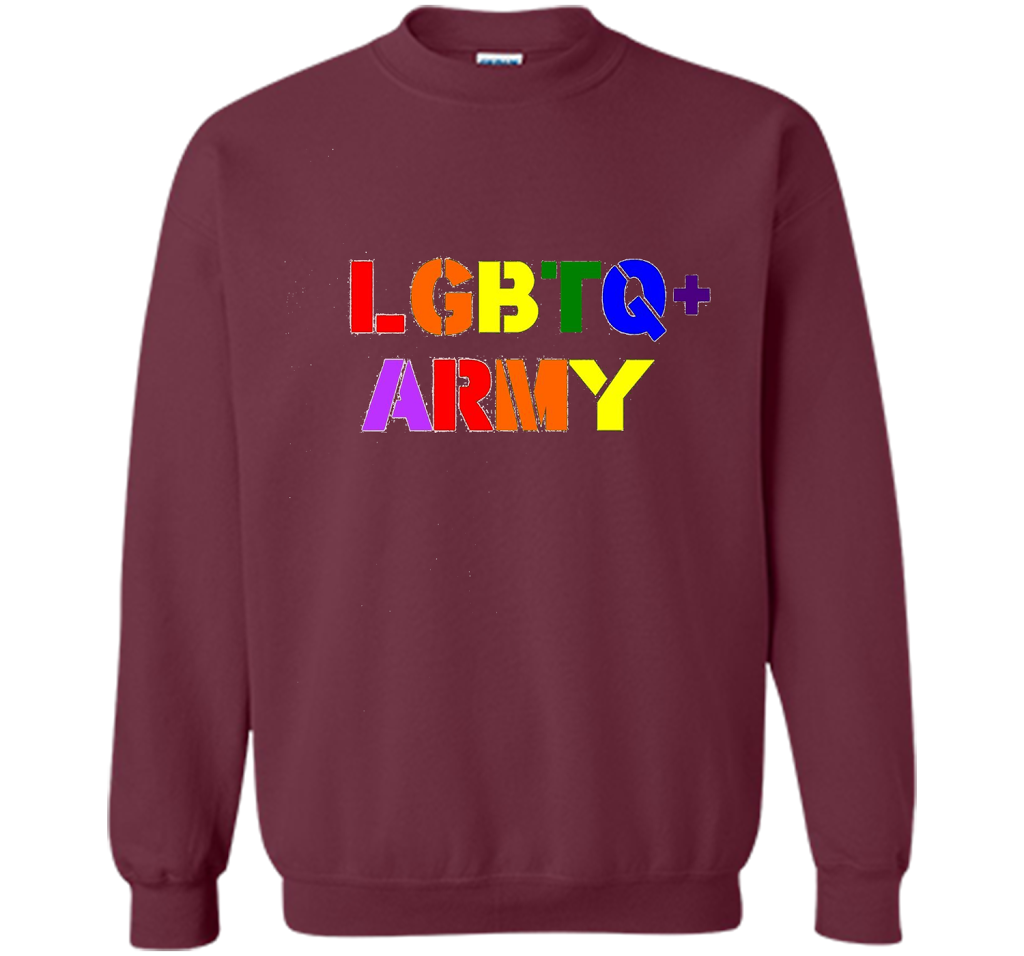 LGBTQ+ Army T-Shirt cool shirt Maroon