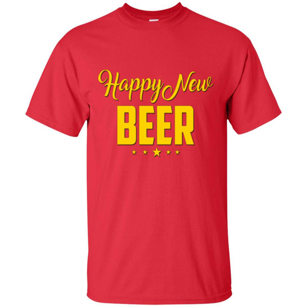 Happy New Beer T-shirt Beer Lover T-shirt Red