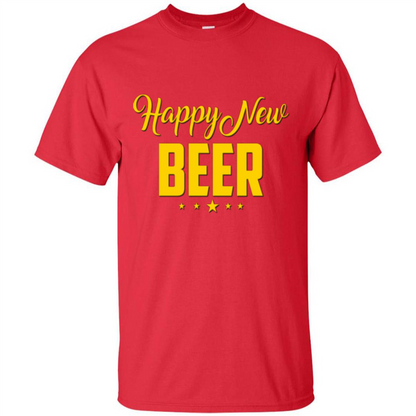 Happy New Beer T-shirt Beer Lover T-shirt Red