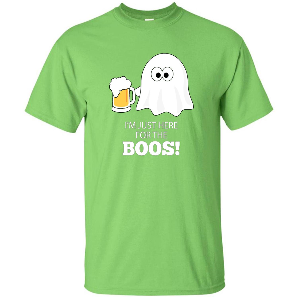 Halloween Drinking T-shirt I'm Just Here For The Boos Lime