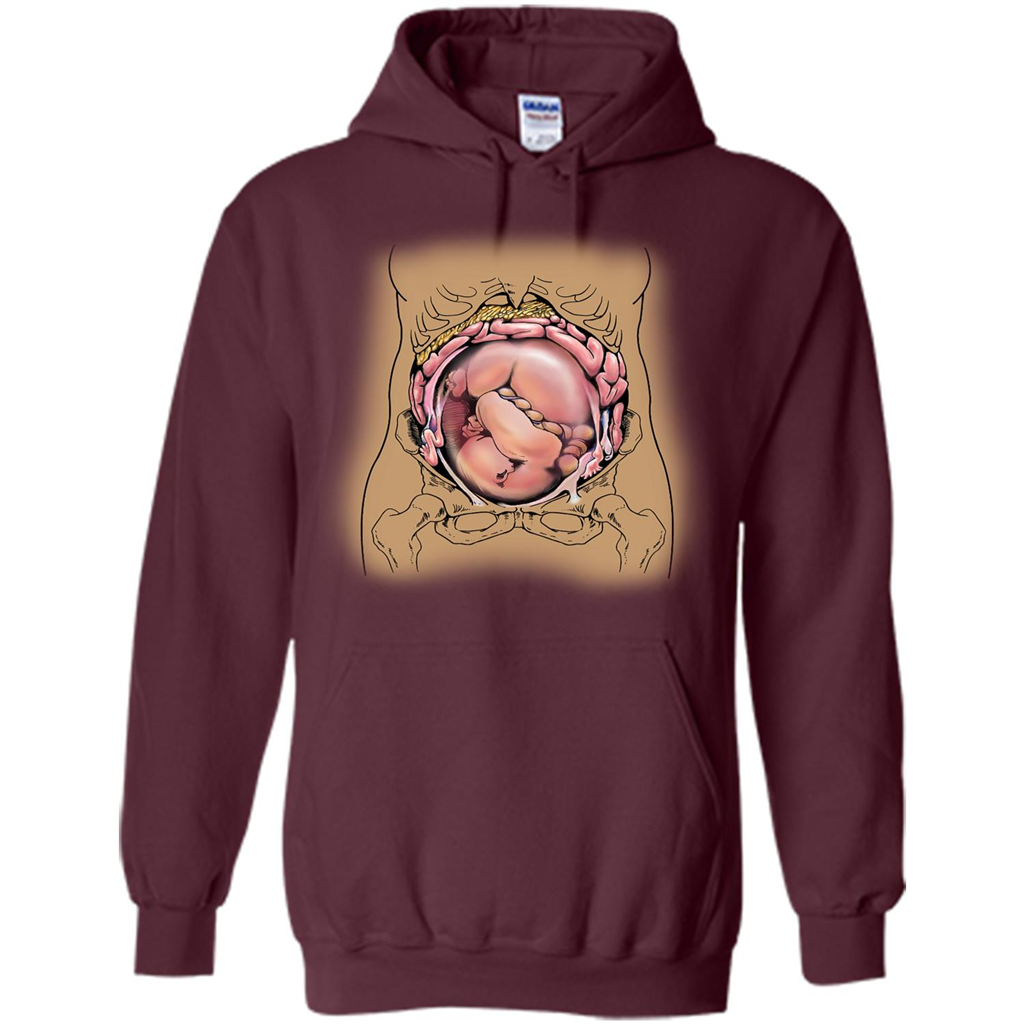 Anatomy T-shirt Fetus In Utero Maroon
