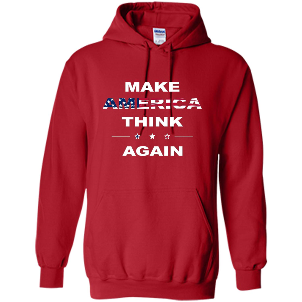 Make America Think Again T-Shirt anti Trump Protest T-shirt Red
