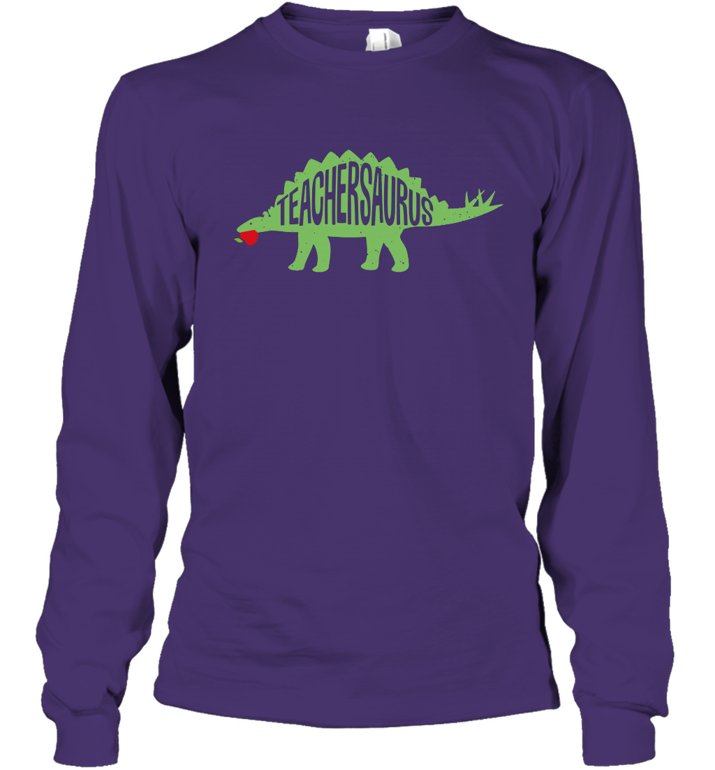 Teachersaurus Teacher Saurus Shirt Long Sleeve T-Shirt Long Sleeve T-Shirt Purple