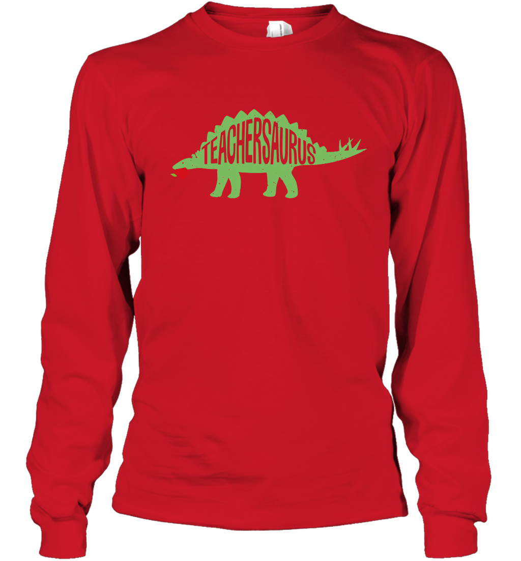 Teachersaurus Teacher Saurus Shirt Long Sleeve T-Shirt Long Sleeve T-Shirt Red