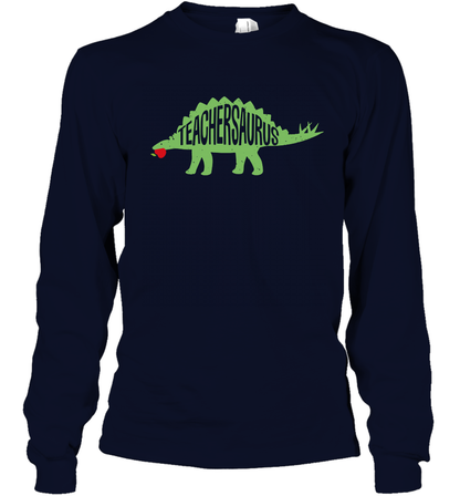 Teachersaurus Teacher Saurus Shirt Long Sleeve T-Shirt Long Sleeve T-Shirt Navy