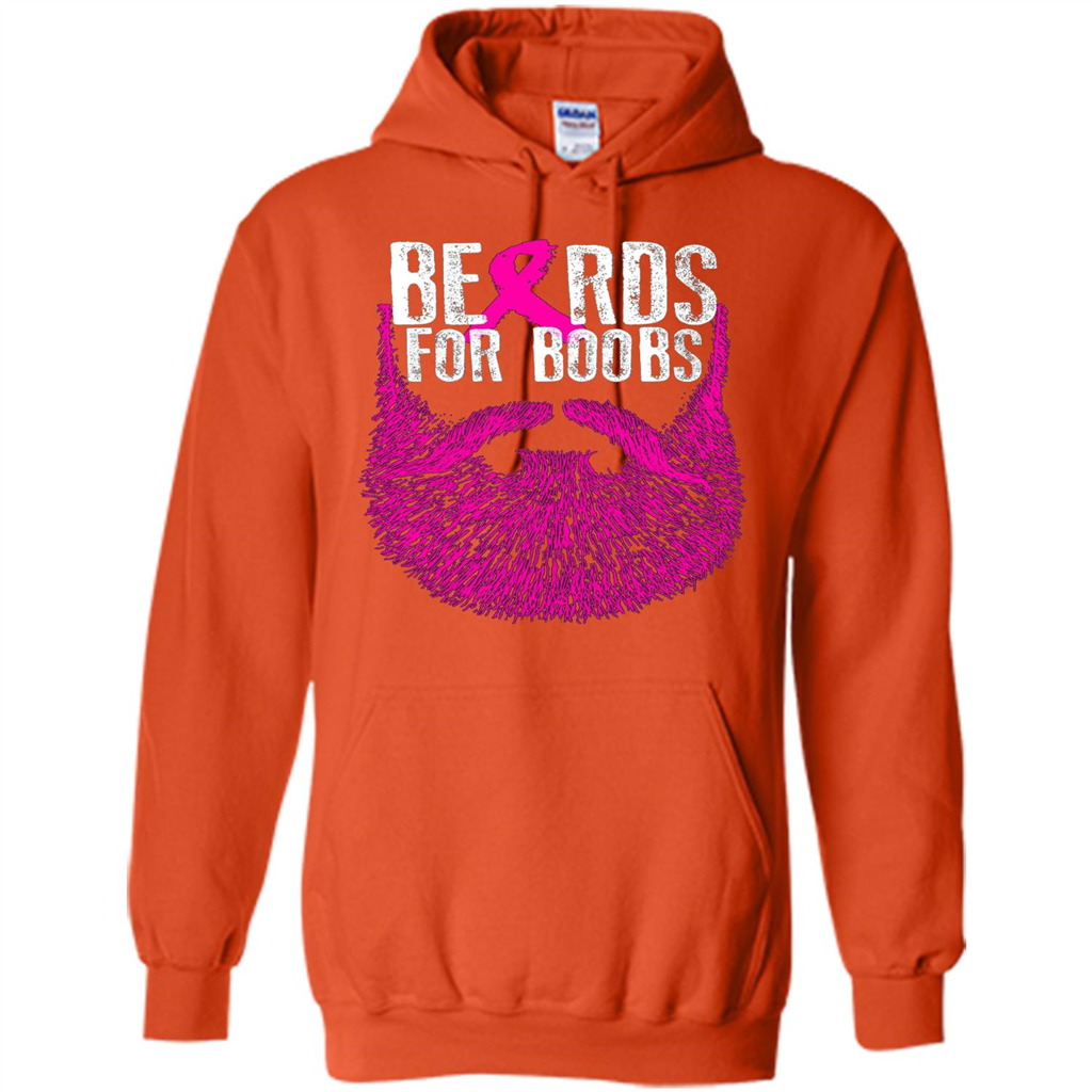 Beards For Boobs T-shirt Cancer Awareness T-shirt Orange