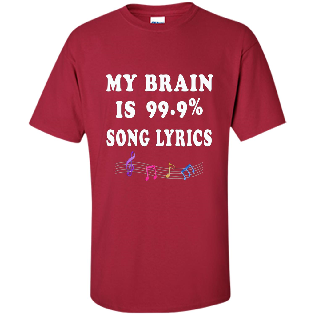 Music Lover T-shirt My Brain Is 99% Song Lyrics Cardinal