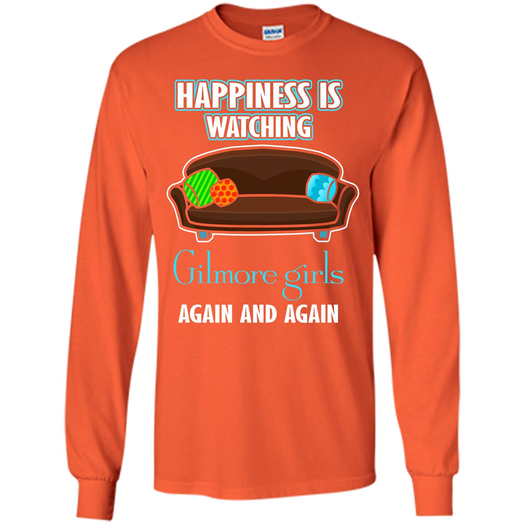 Movie T-shirt Happiness Is Watching Again And Again Orange