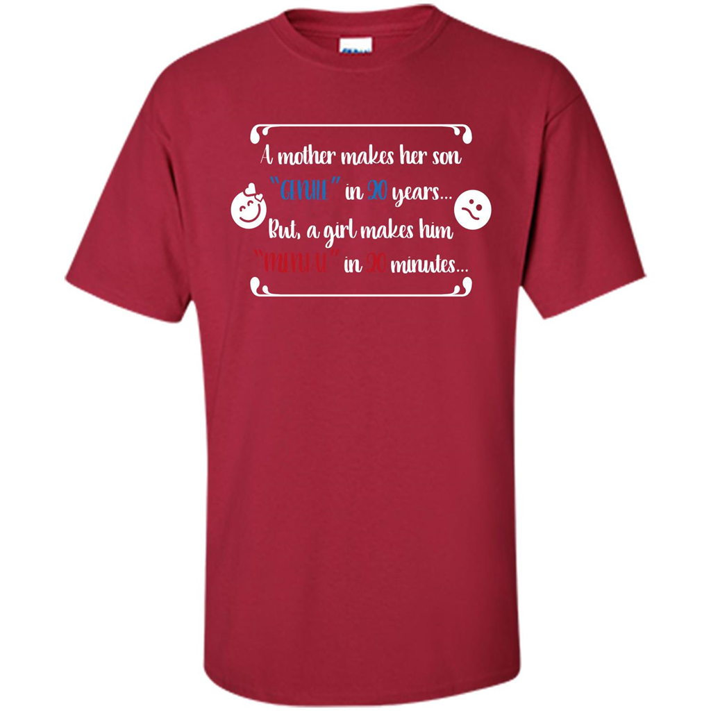 Funny T-shirt A Girl Makes Him Mental In 20 Minuutes Cardinal