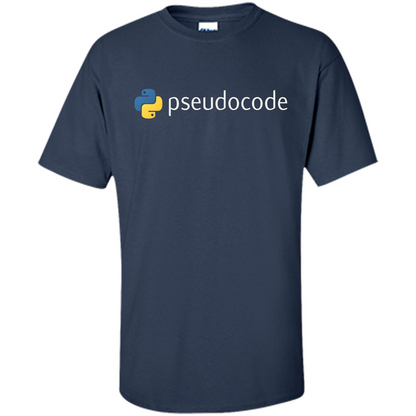 Funny Python Programming Pseudocode T-shirt Navy