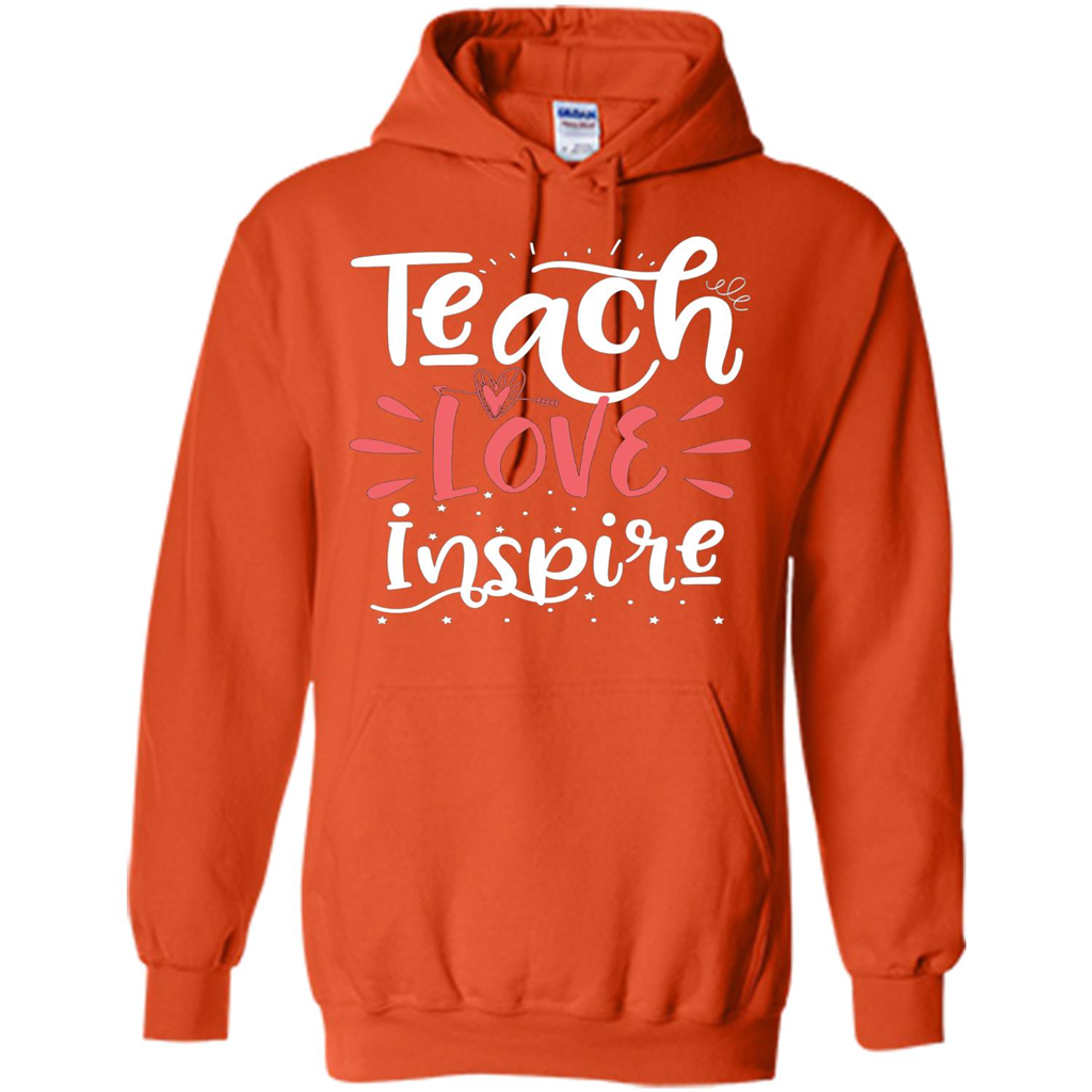 Teach Love Inspire Teacher Teaching T-shirt For Teacher Orange