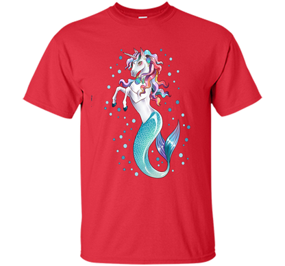 Unicorn Mermaid Mermicorn Cute T-shirt For Kids Red
