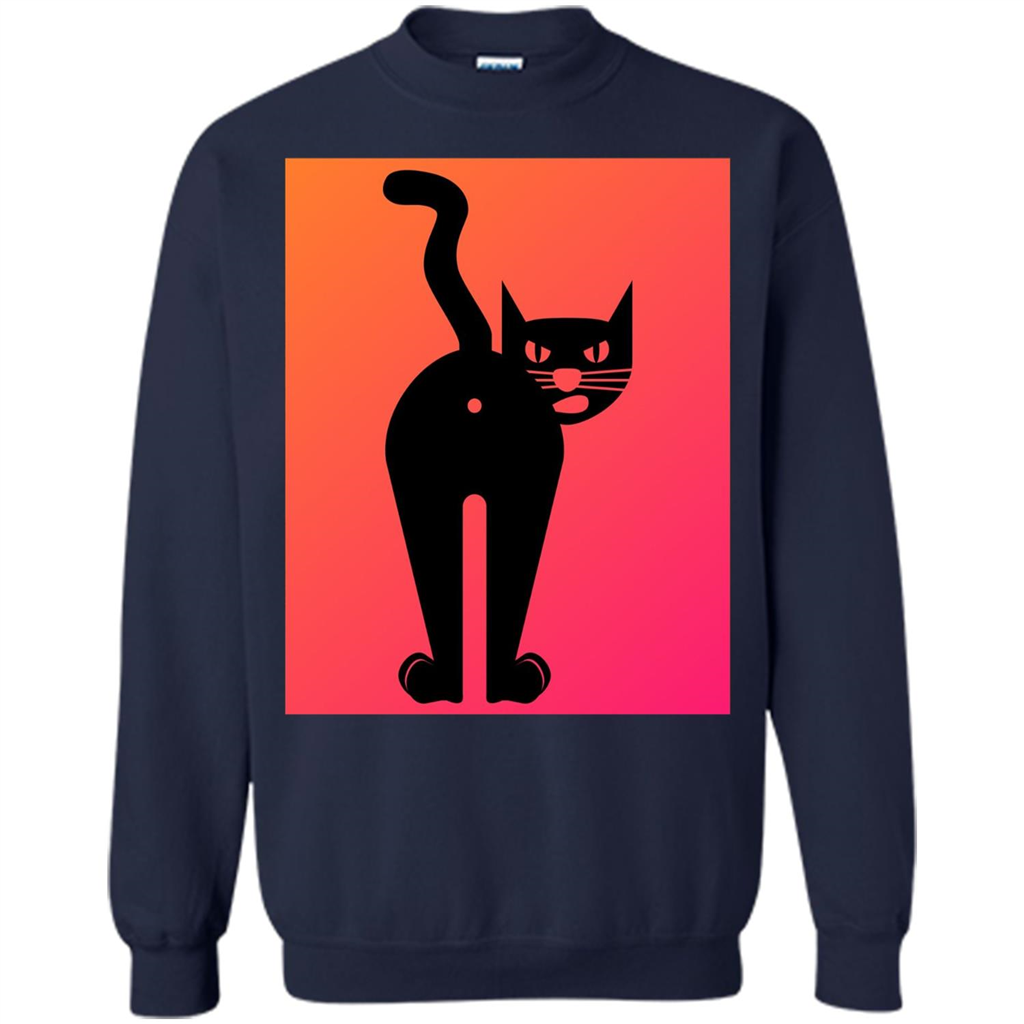 Cat Butt T-shirt Funny Cat Attitude T-shirt Navy