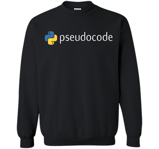 Funny Python Programming Pseudocode T-shirt Black