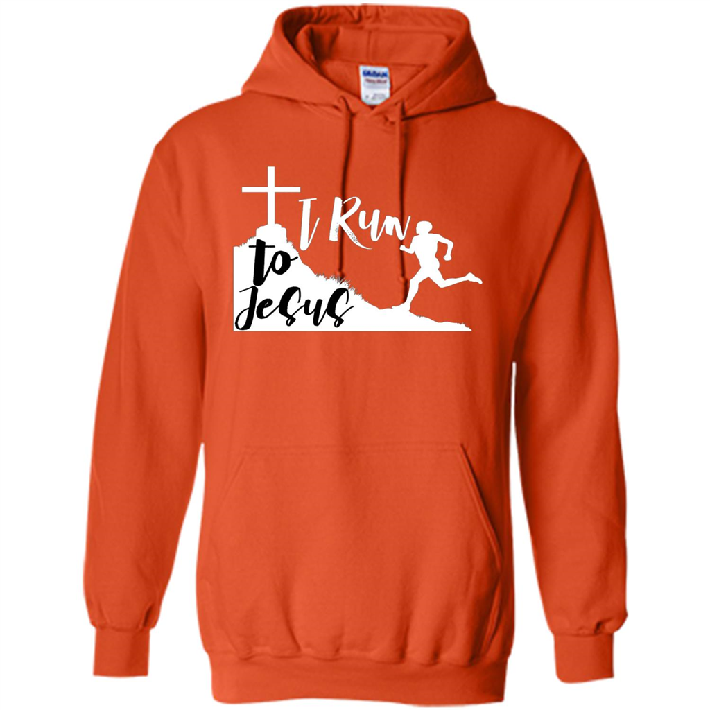 Christian T-shirt I Run To Jesus Orange
