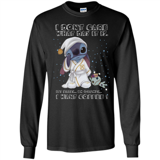 Coffee T-shirt I Don't Care What Day It Is It's Early I Want Coffee T-shirt Orange