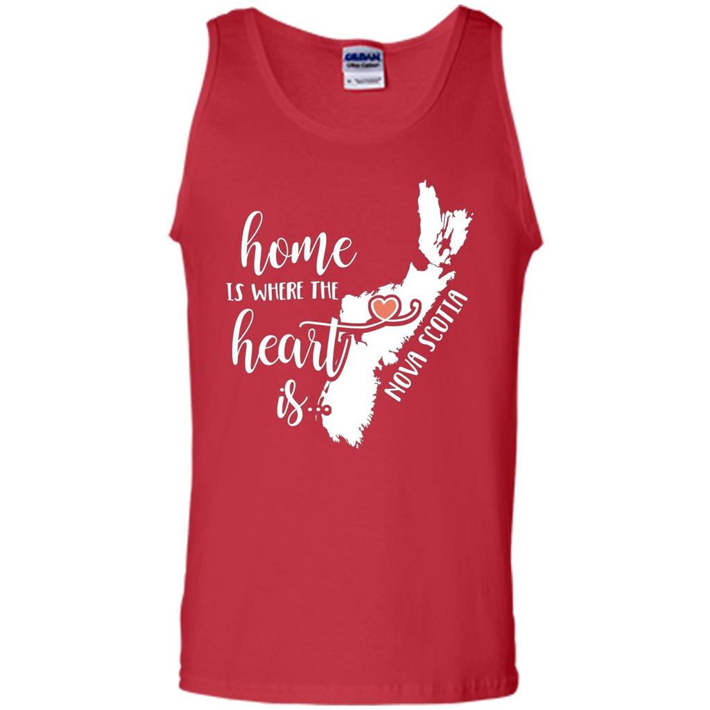 Nova Scotia Home T-shirt - Home is Where the Heart Is Red