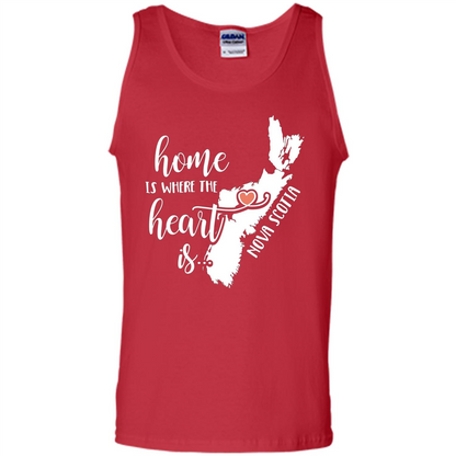 Nova Scotia Home T-shirt - Home is Where the Heart Is Red