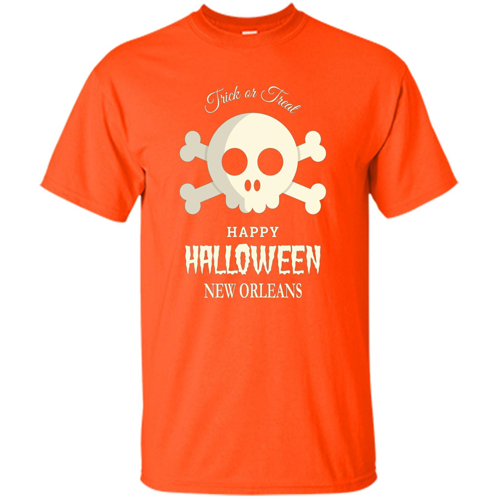 Halloween Trick or Treat Happy Halloween New Orleans T-shirt Orange