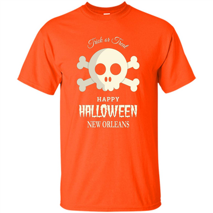 Halloween Trick or Treat Happy Halloween New Orleans T-shirt Orange