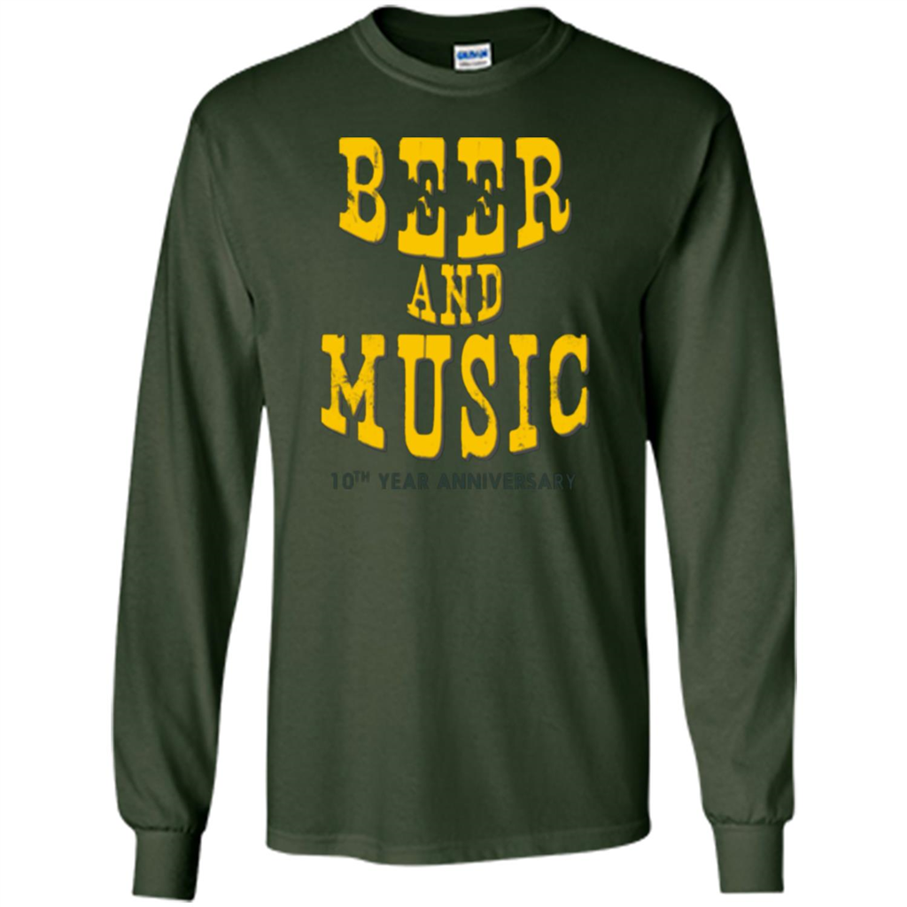 Beer And Music 10th Year Anniversary T-shirt Forest Green