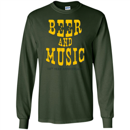 Beer And Music 10th Year Anniversary T-shirt Forest Green