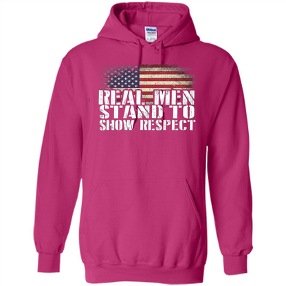 Military T-shirt Real Men Stand To Show Respect Heliconia
