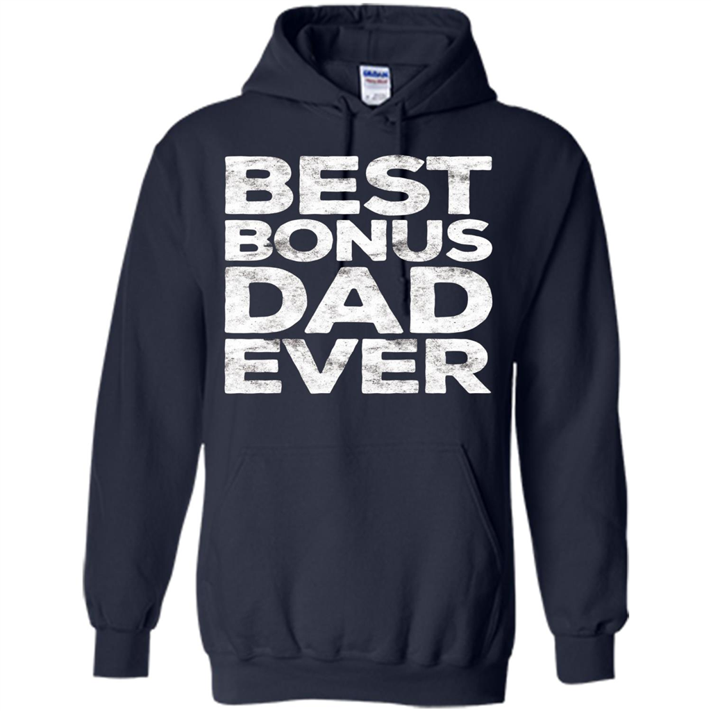 Fathers Day T-shirt Best Bonus Dad Ever Navy