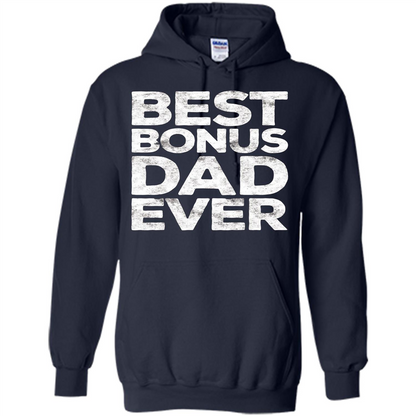Fathers Day T-shirt Best Bonus Dad Ever Navy