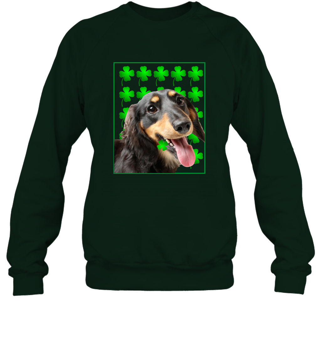 Dachshund With Shamrocks Shirt Sweatshirt Forest