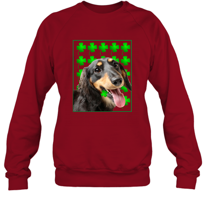 Dachshund With Shamrocks Shirt Sweatshirt Cardinal Red