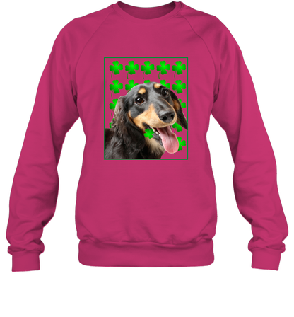Dachshund With Shamrocks Shirt Sweatshirt Heliconia