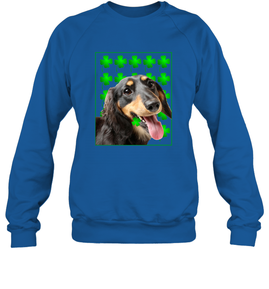 Dachshund With Shamrocks Shirt Sweatshirt Royal