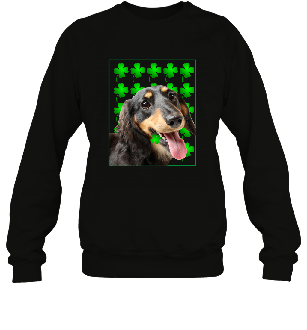 Dachshund With Shamrocks Shirt Sweatshirt Black